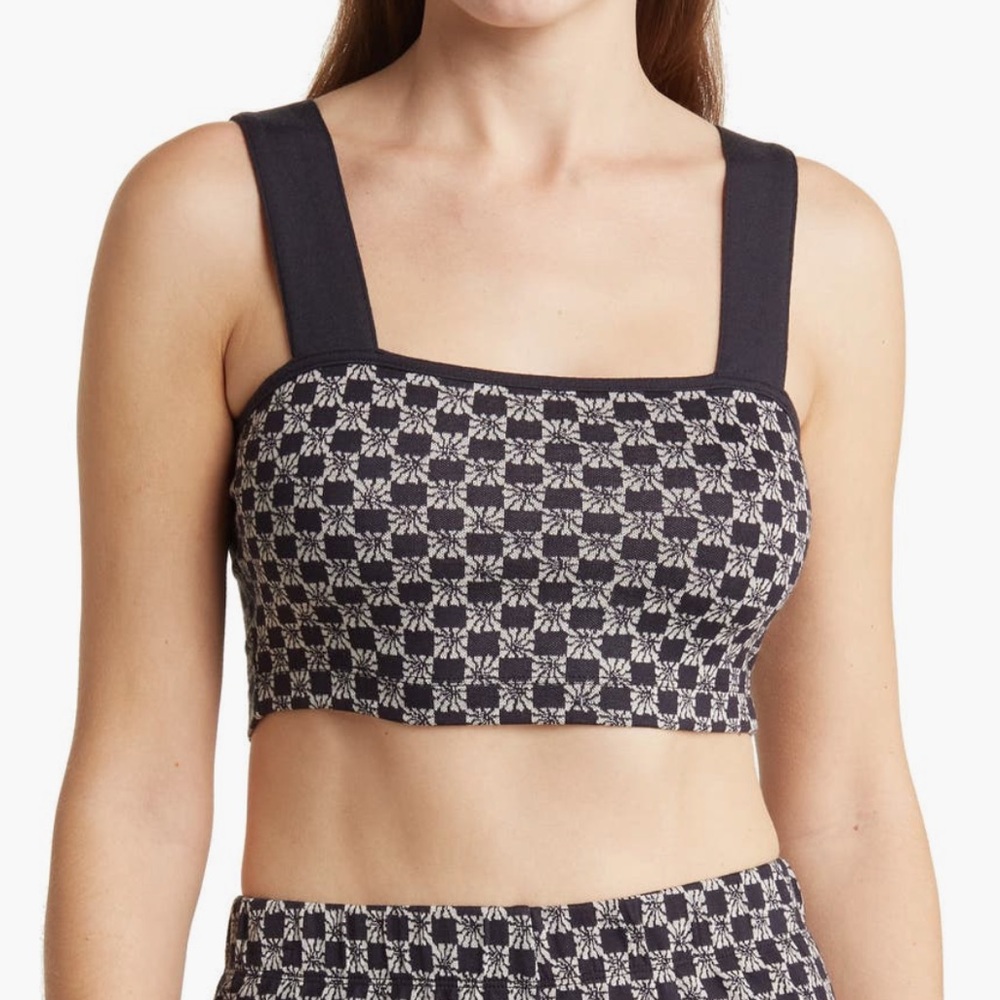 BILLABONG NWT check me out crop knit tank -black/white -M 10